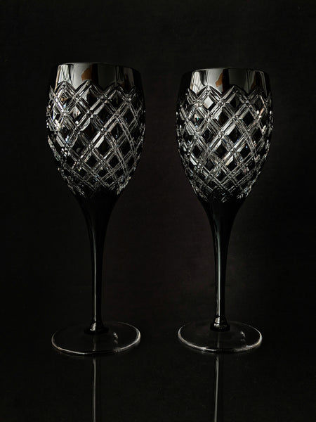 AJKA Athenee Black Onyx Crystal Goblets