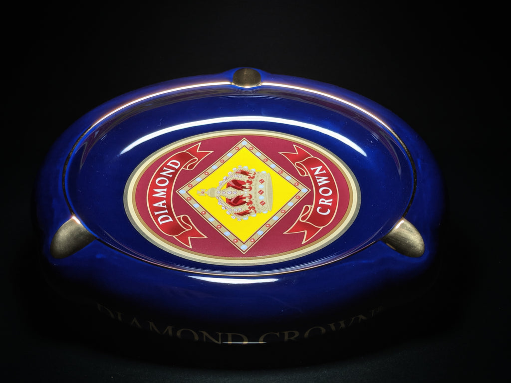 Diamond Crown Blue Ceramic Ashtray