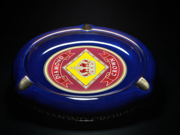 Diamond Crown Blue Ceramic Ashtray
