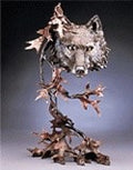 Mark Hopkins Northwoods Bronze Sculpture — 19" H × 11" W × 8" D