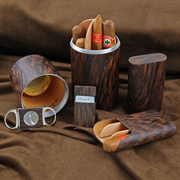 Brizard and Co. The "Show Band" 3 Cigar Case - Wenge