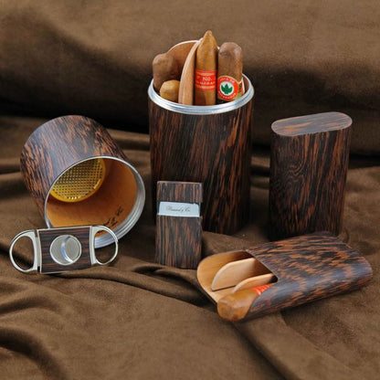 Brizard and Co. The "Show Band" 3 Cigar Case - Wenge