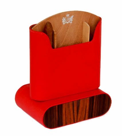 Brizard and Co. The "Show Band" Travel Humidor - Sunrise Red and Macassar Ebony