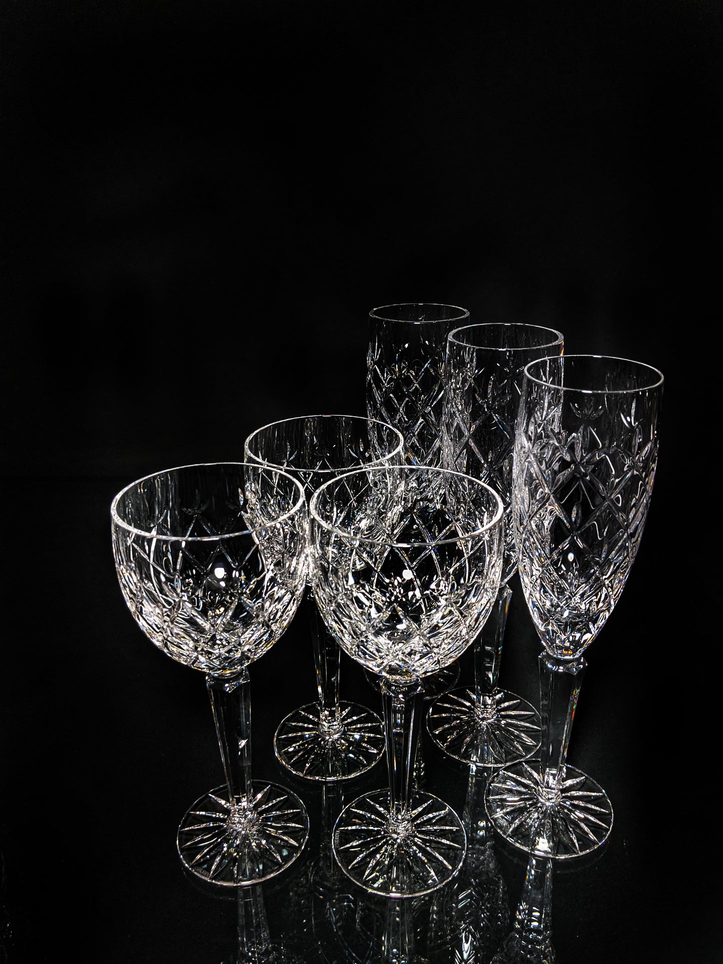 Faberge Clear Crystal Flutes and Goblets