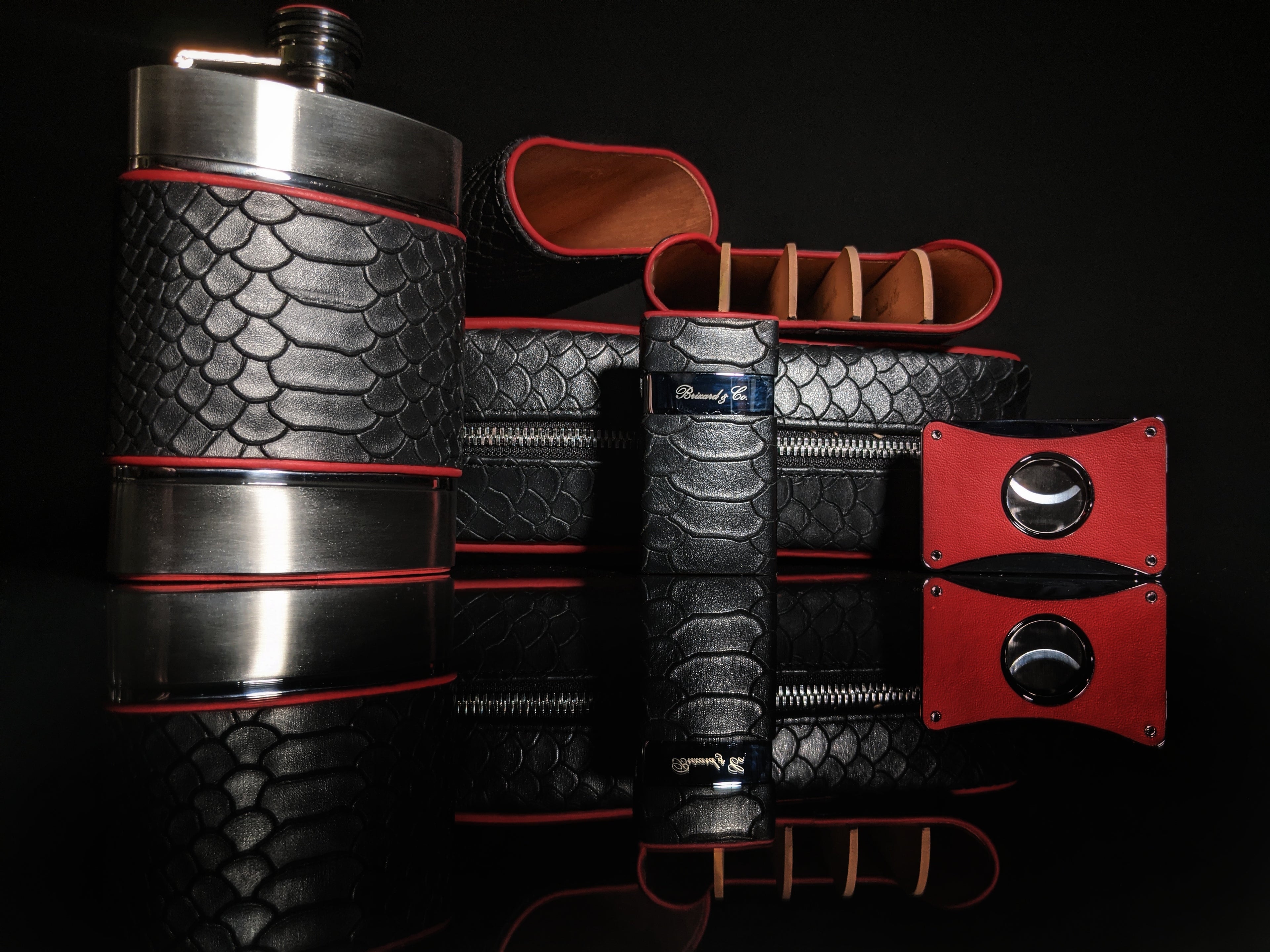 Brizard and Co Black Python Pattern Venezia Lighter only