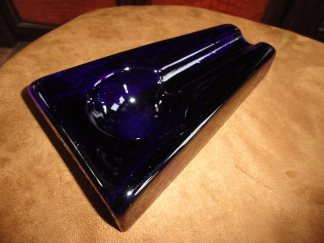 Comoy's Cobalt Blue Heavy Glass Ashtray