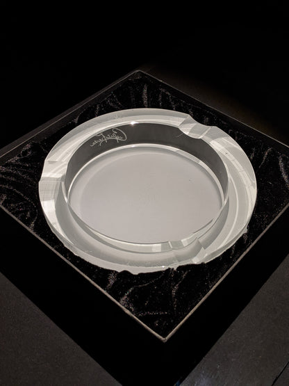 Arturo Fuente custom heavy clear glass ashtray. NIB 7 7/8" Diameter