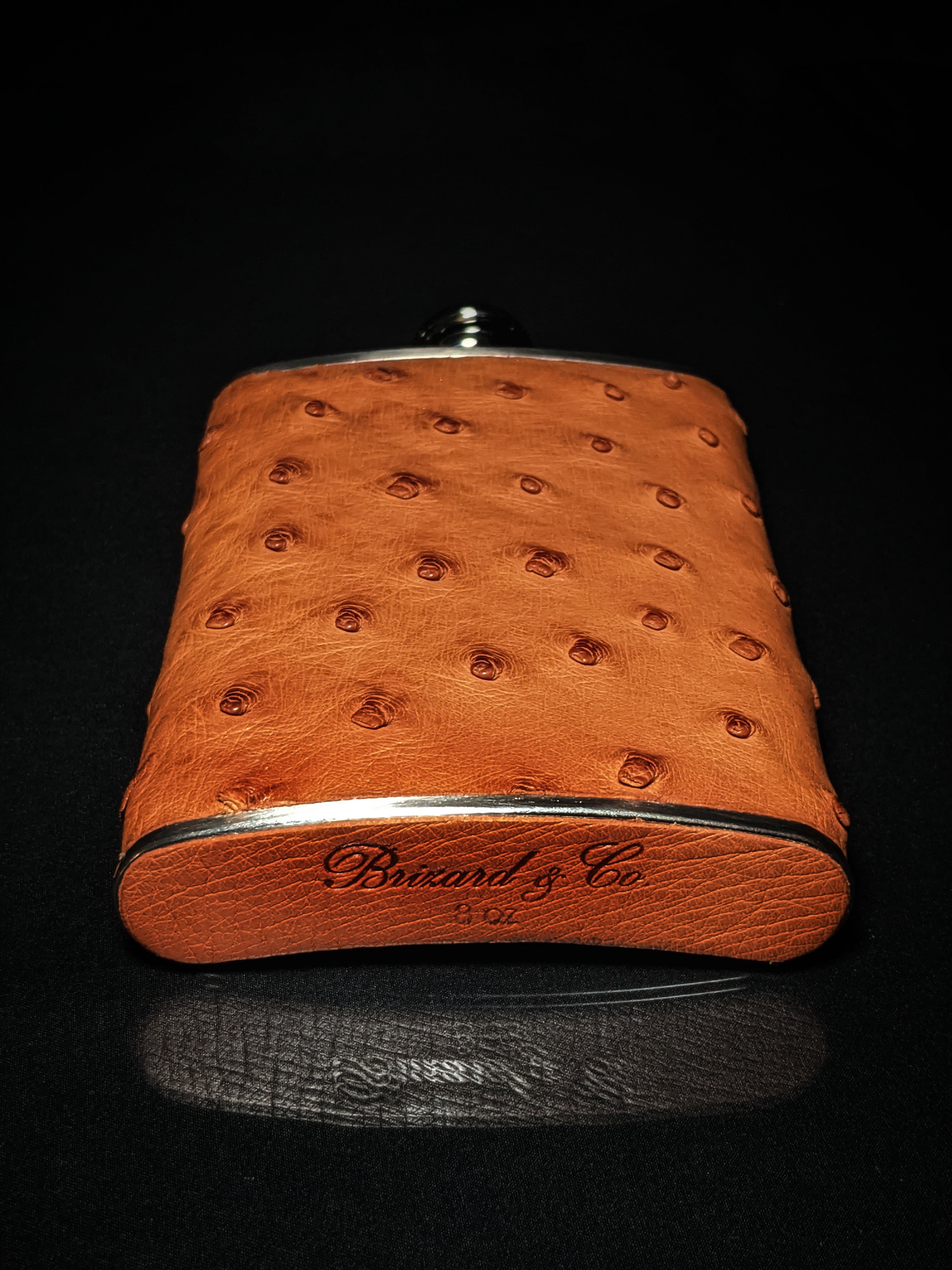 Brizard and Co. The 8 oz Flask - Ostrich Tan