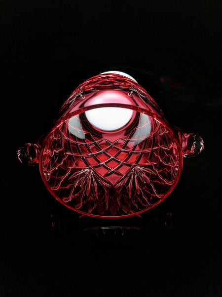 Faberge Odessa  Red Crystal Ice Bucket and Highball Glasses