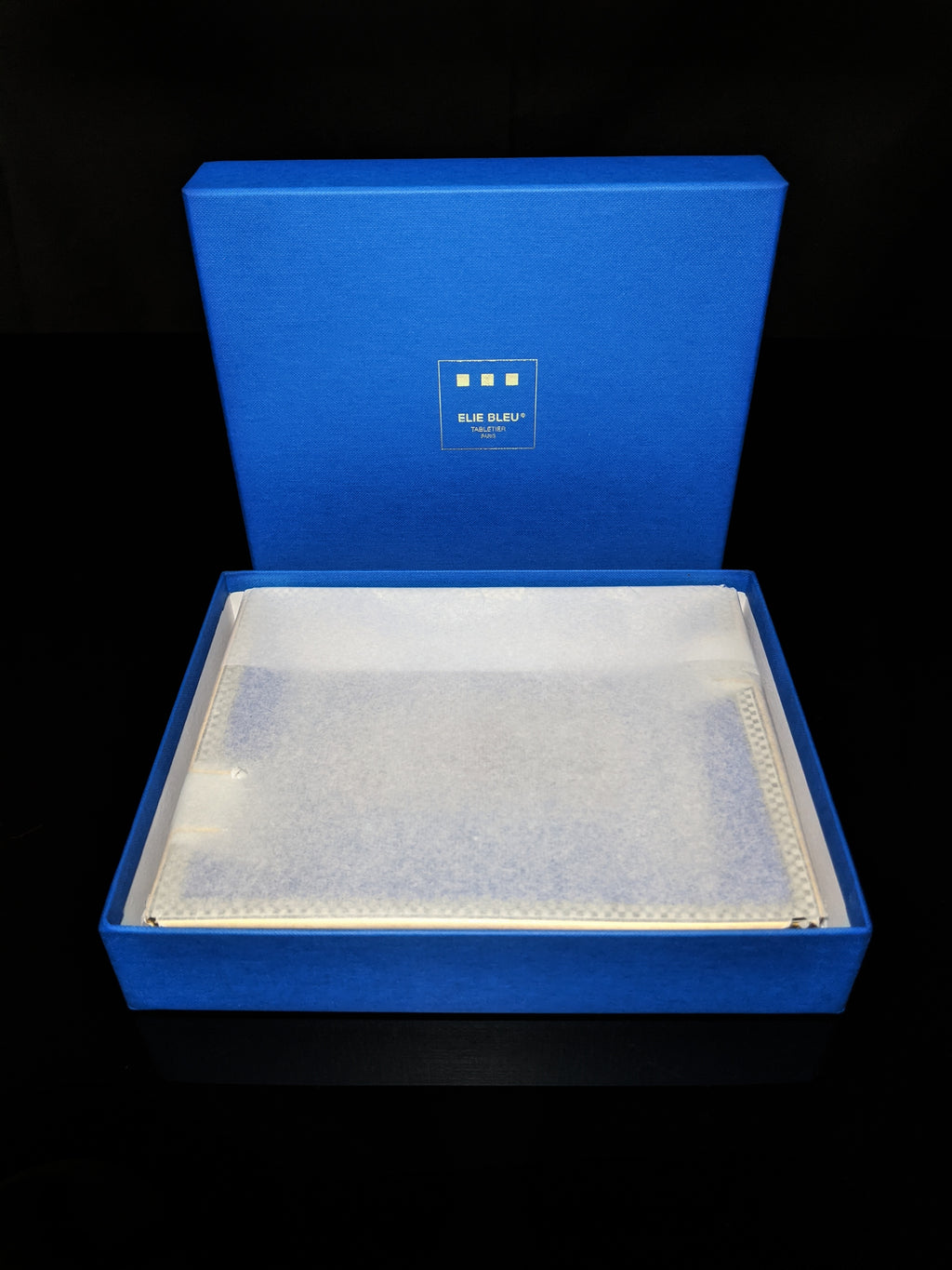 Elie Bleu Alba Porcelain Blue Ashtray with Gold Plated Rests NIB