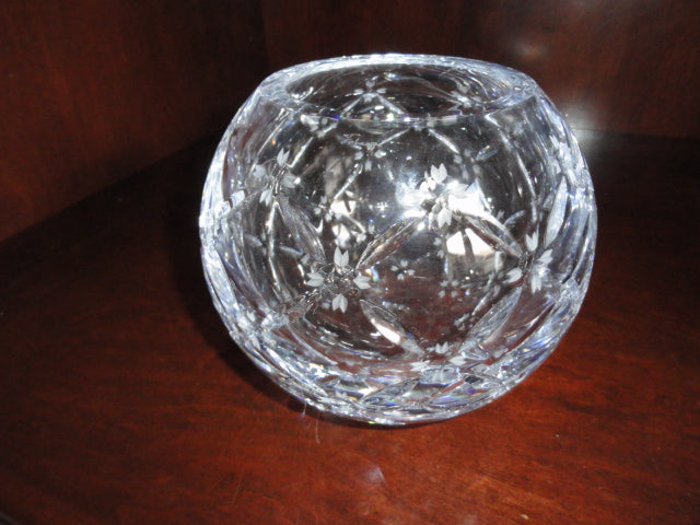 Faberge Pine Cone Crystal Rose Bowl in the original box