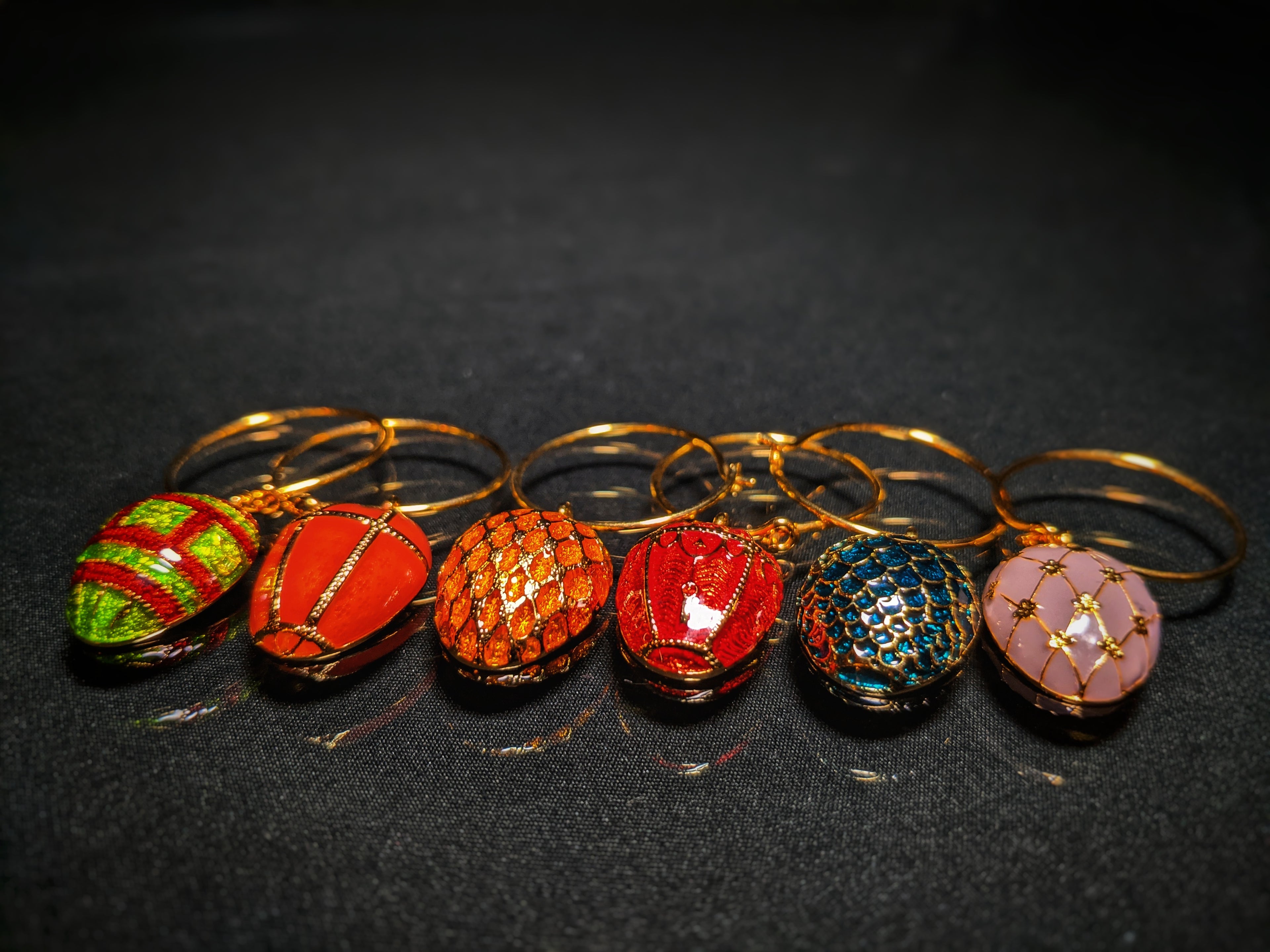 Faberge Wine Glass Charm Set of 6