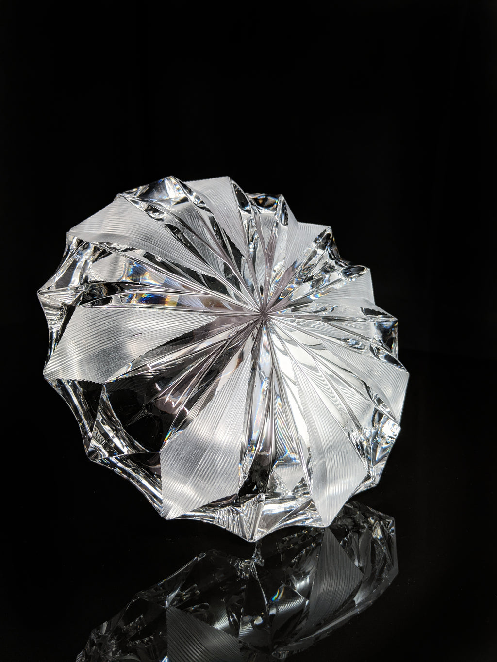 Cut Glass Round Ashtray 8" Diameter