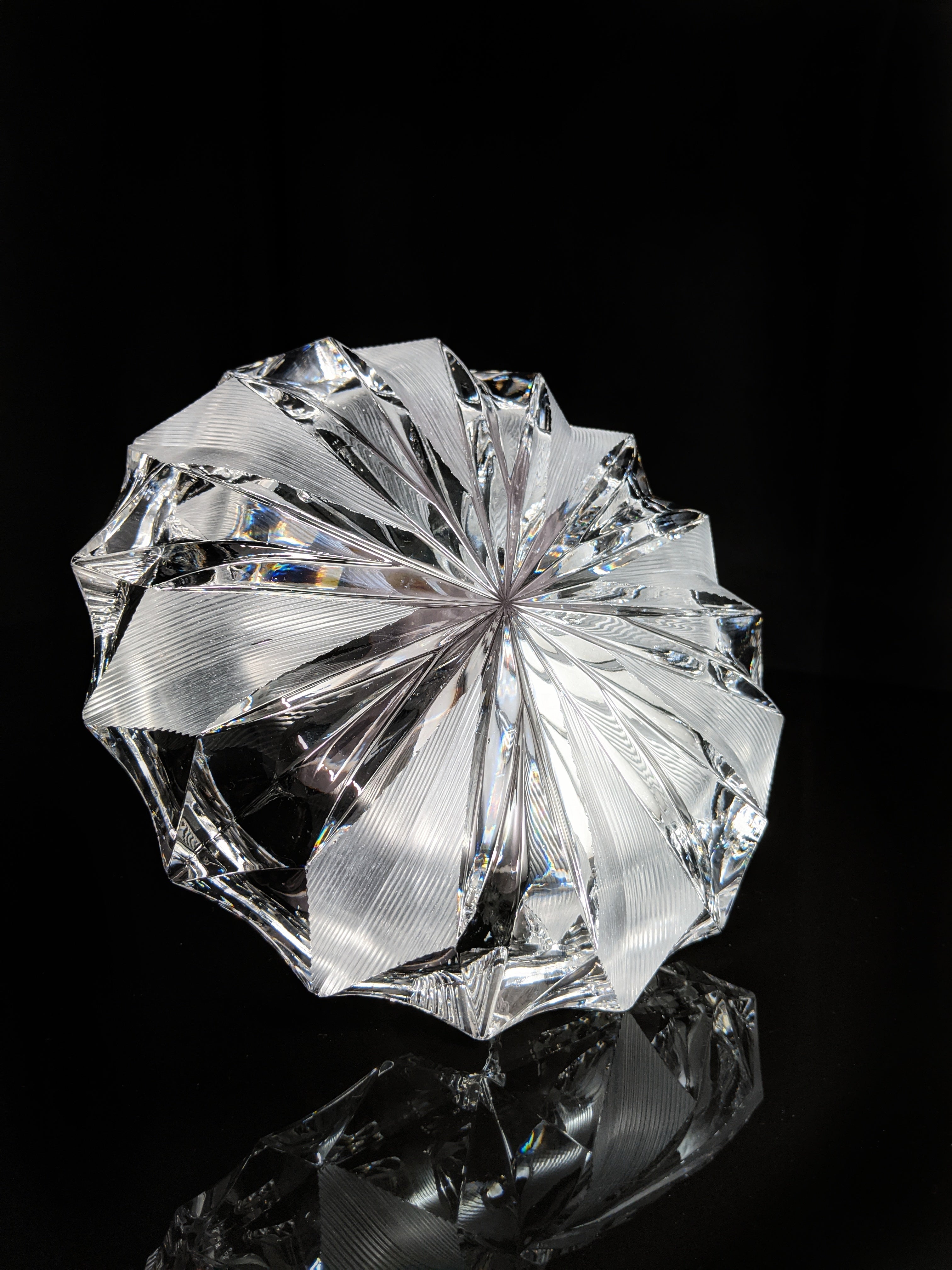 Cut Glass Round Ashtray 8" Diameter