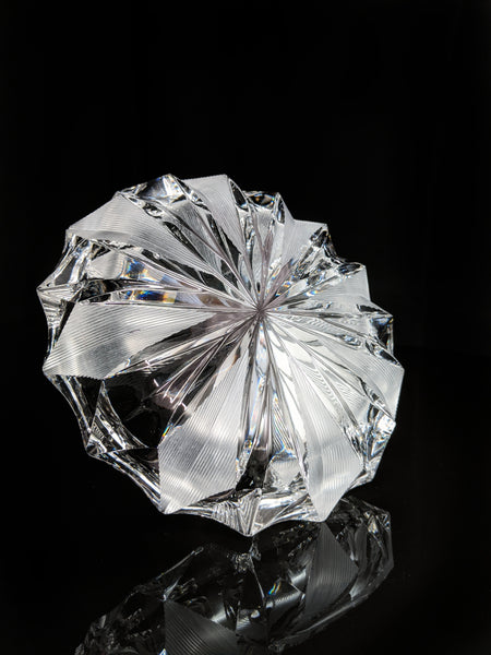 Cut Glass Round Ashtray 8" Diameter