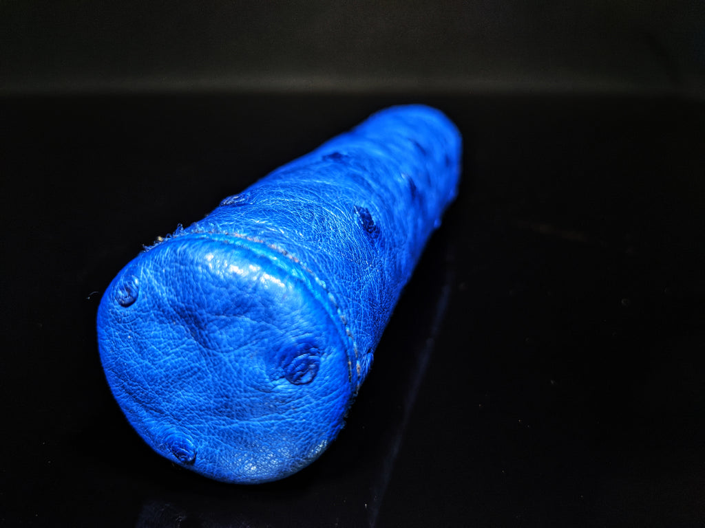 Brizard and Co Blue Ostrich Single Cigar Tube Holder