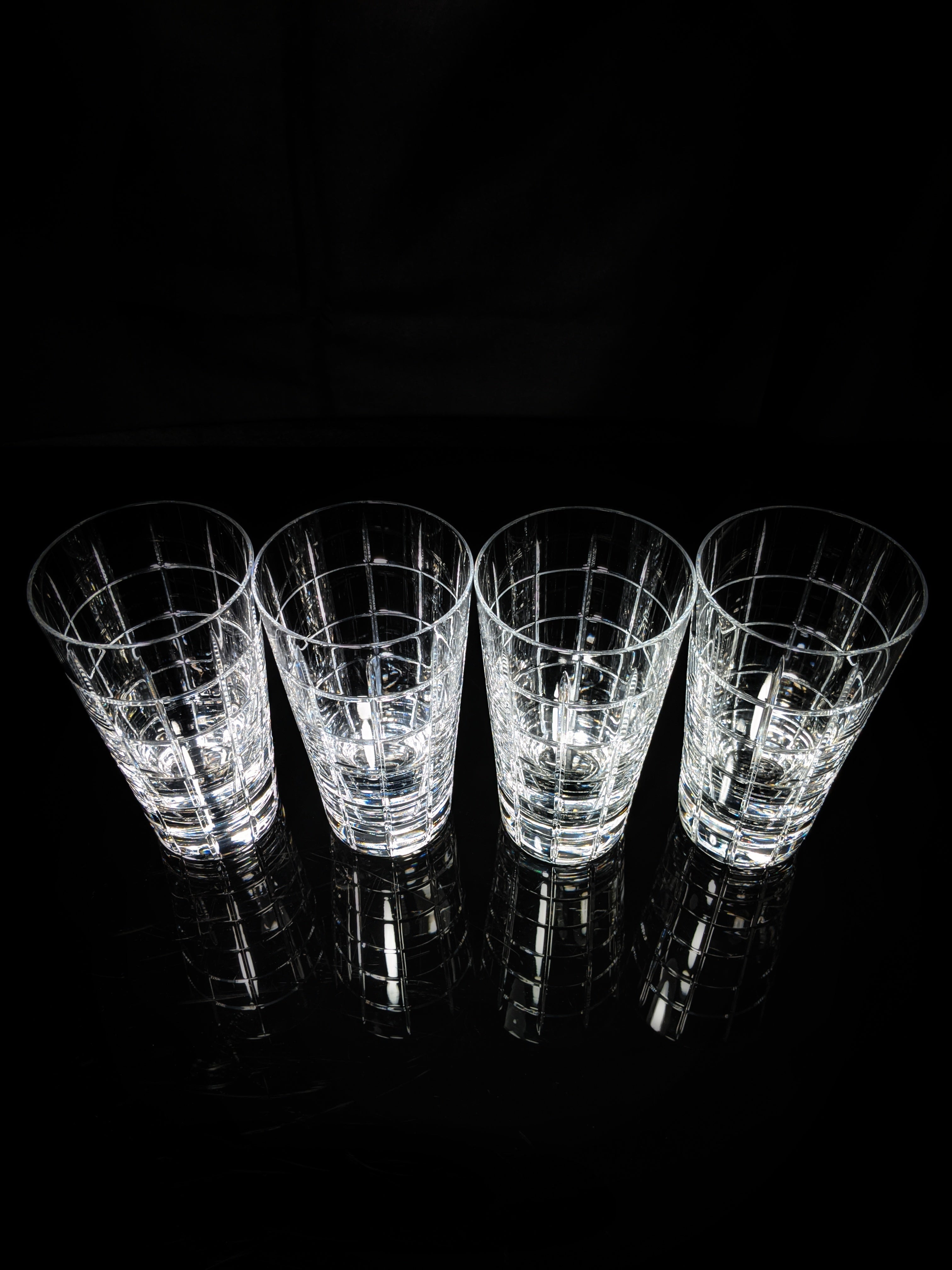 Faberge Metropolitan Double Old Fashion Clear Crystal Glasses set of 4
