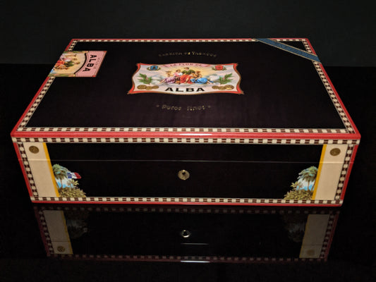 Elie Bleu  Alba Black Sycamore Humidor 110 count NIB Made in France