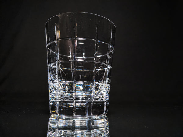 Faberge Metropolitan Decanter and Four Clear Whiskey Glasses