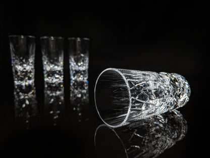 Faberge Vodka Clear Crystal Shot Glasses  Set of 4 NIB