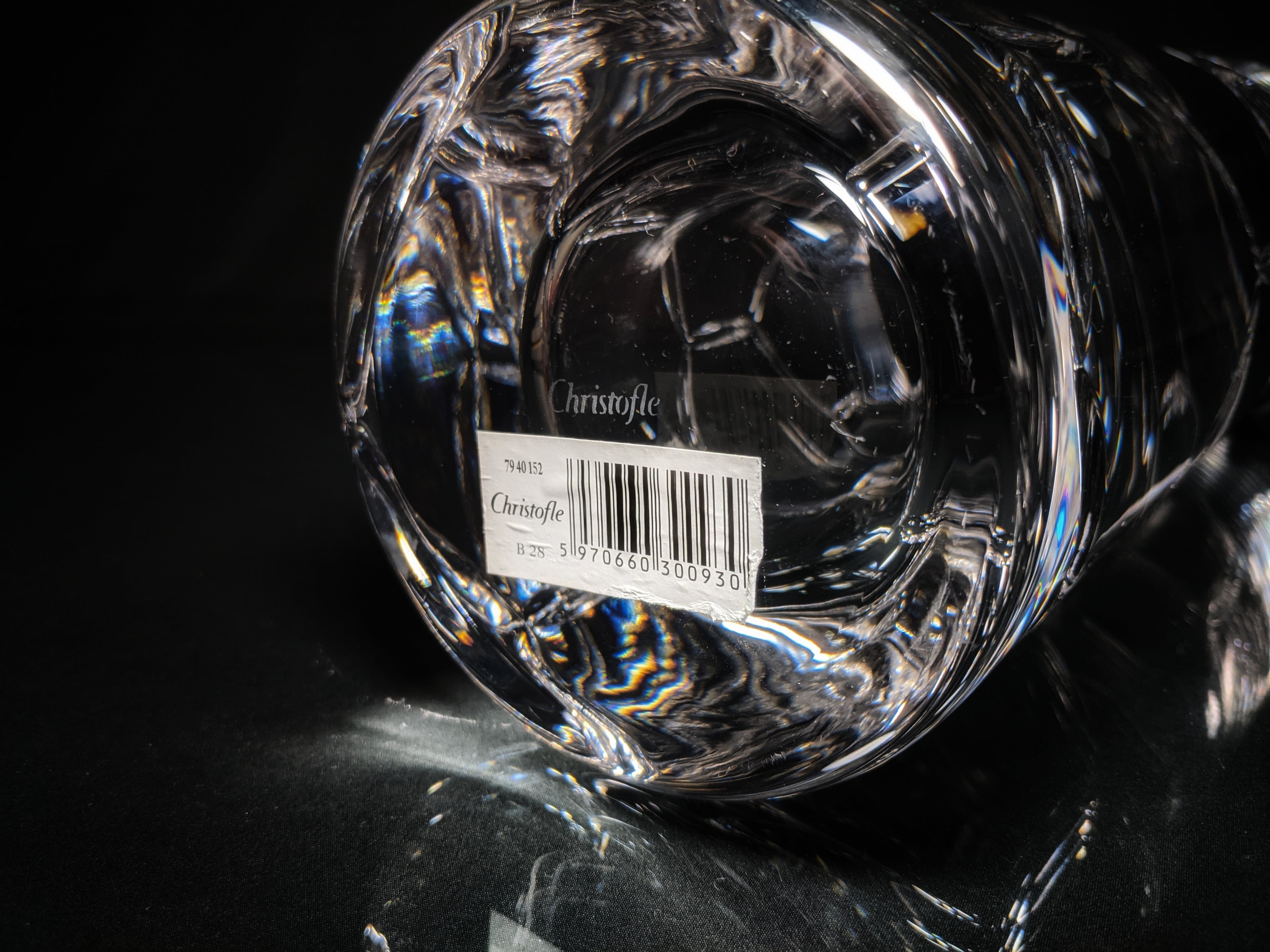 Christofle Madison Clear Crystal Tall Vase 16" H NIB