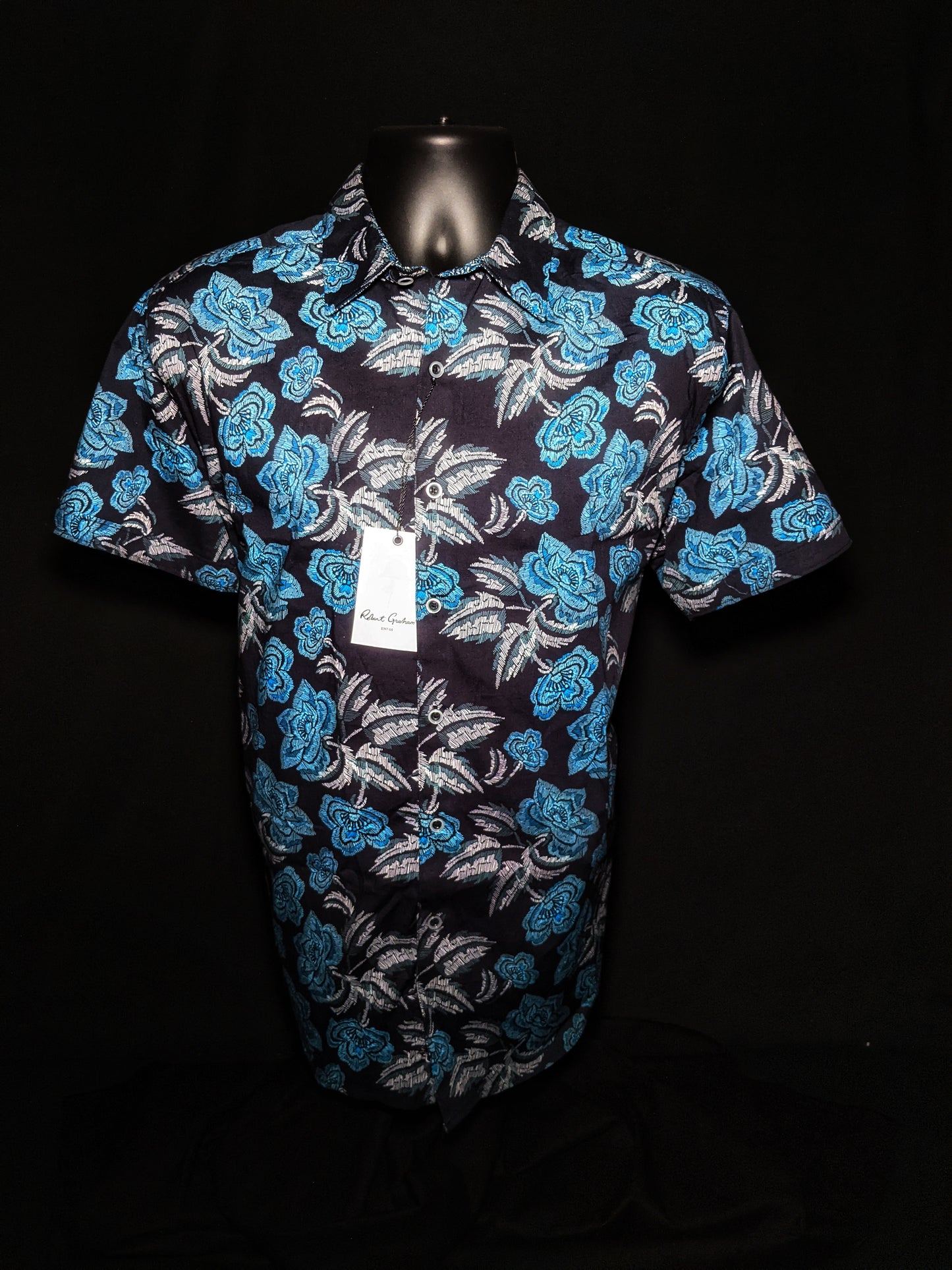 Robert Graham Short Sleeve Colorful Classic Fit Shirt Medium Adult