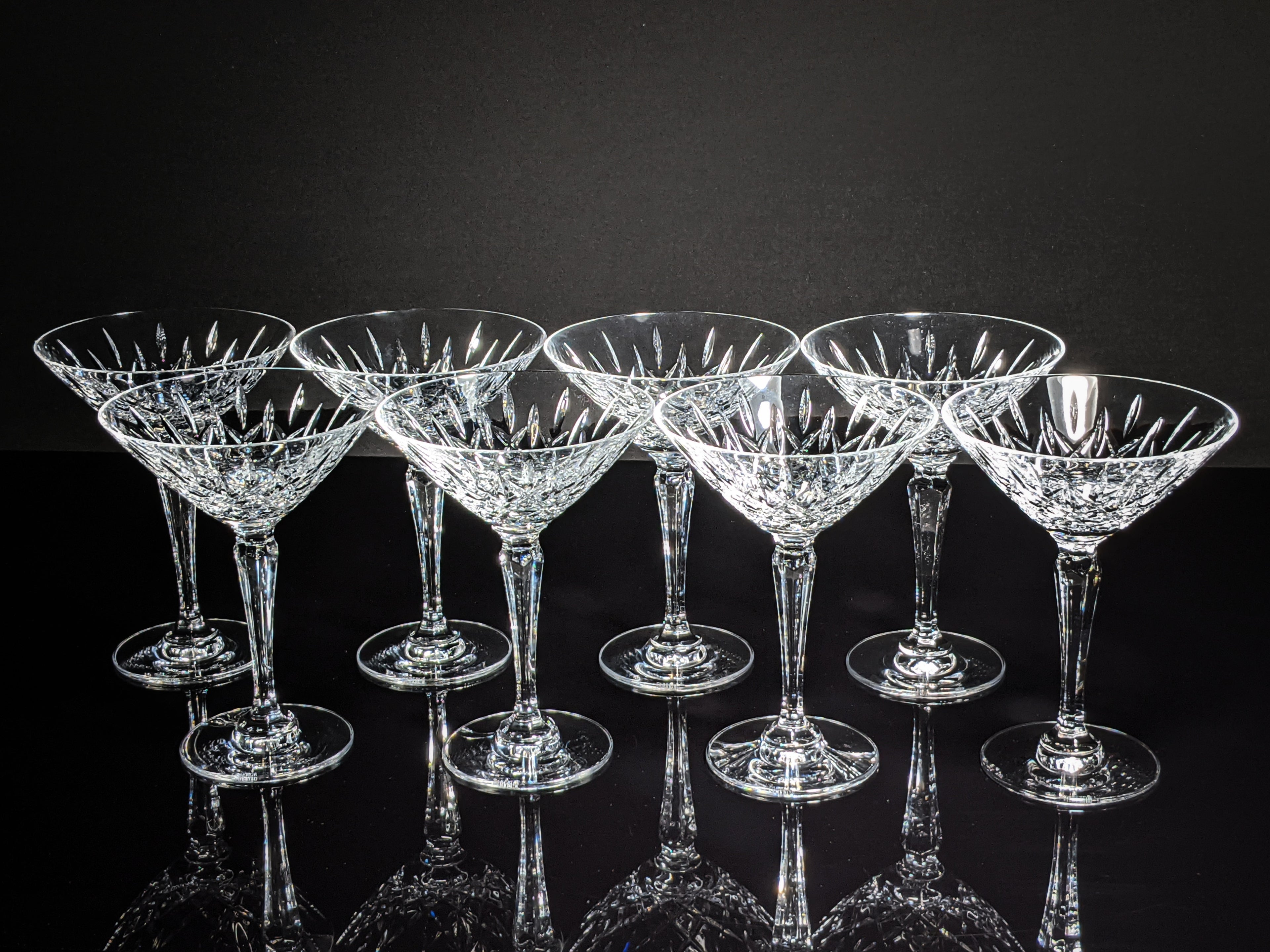 Faberge Clear Crystal Martini Glasses