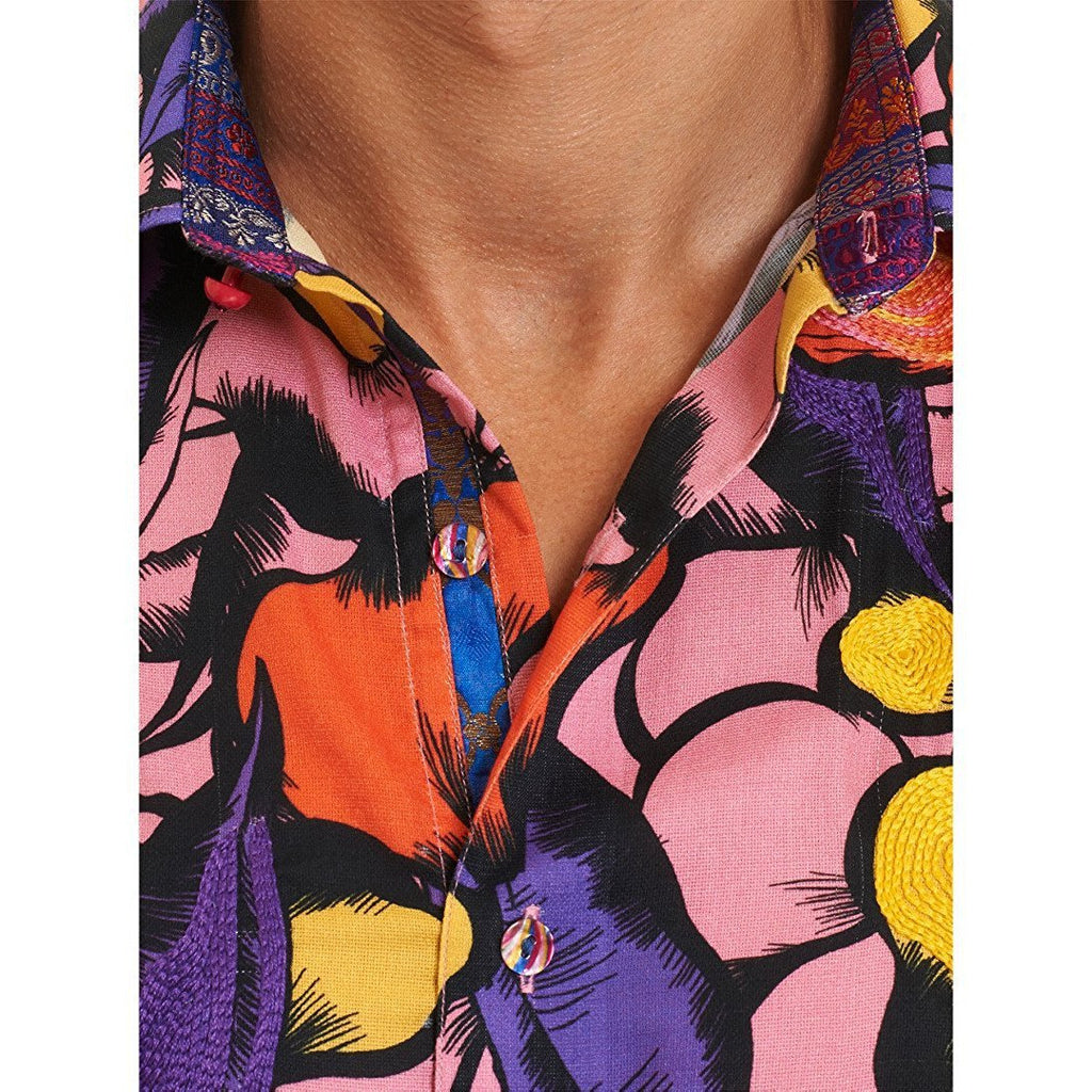 Robert Graham Sacaton Bold Floral Print Shirt — Medium