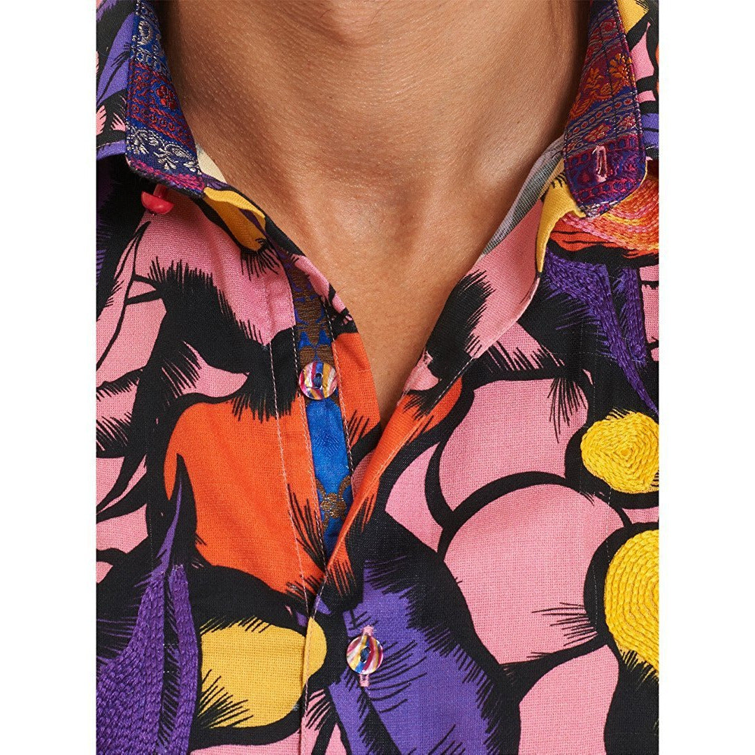 Robert Graham Sacaton Bold Floral Print Shirt — Medium