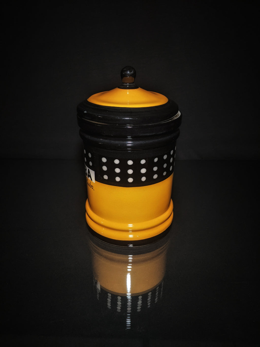 Large Ceramic Humidor Jar 13" H x 7.5" W.
