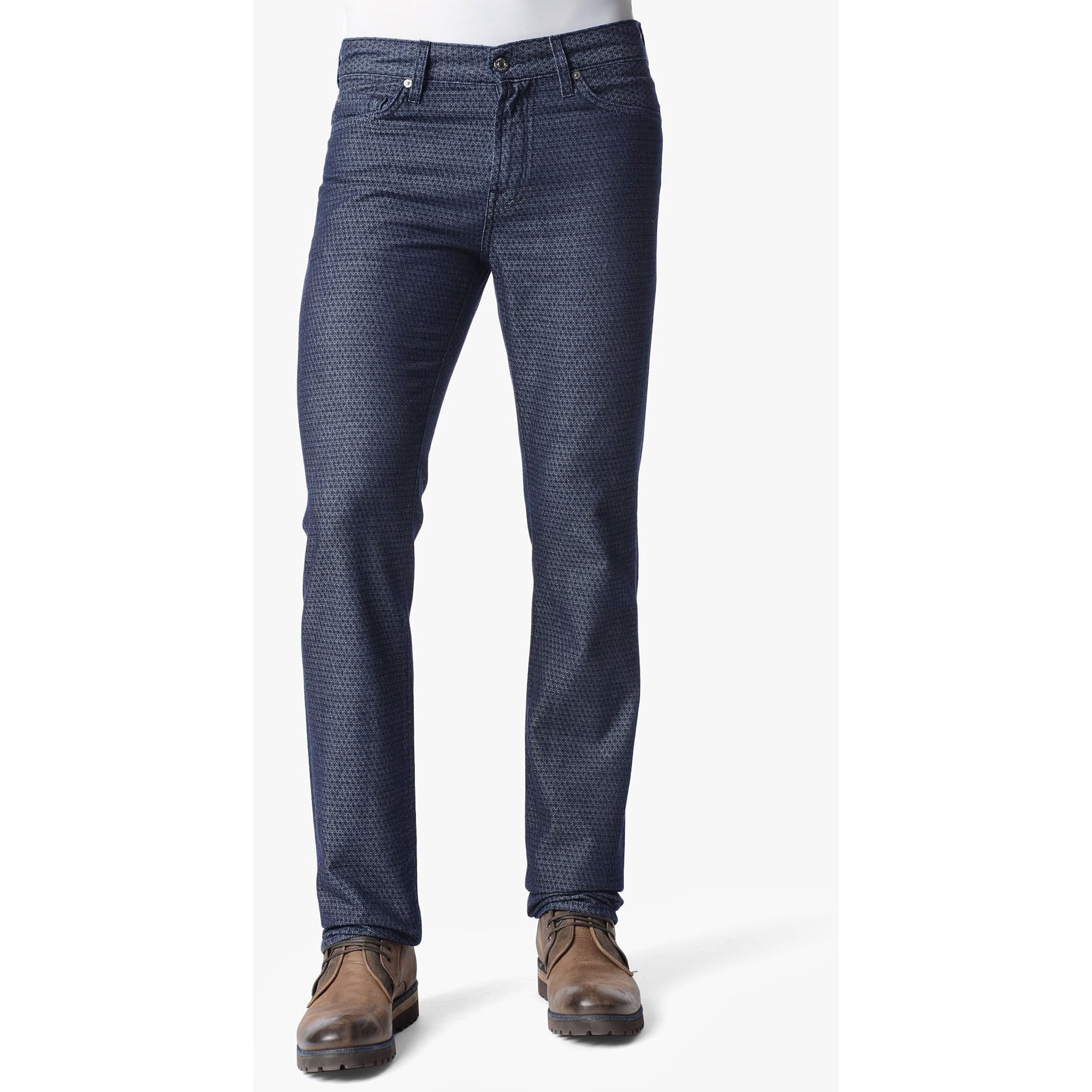 7 For all Mankind Slimmy Straight Leg Indigo Diamond Print 32"