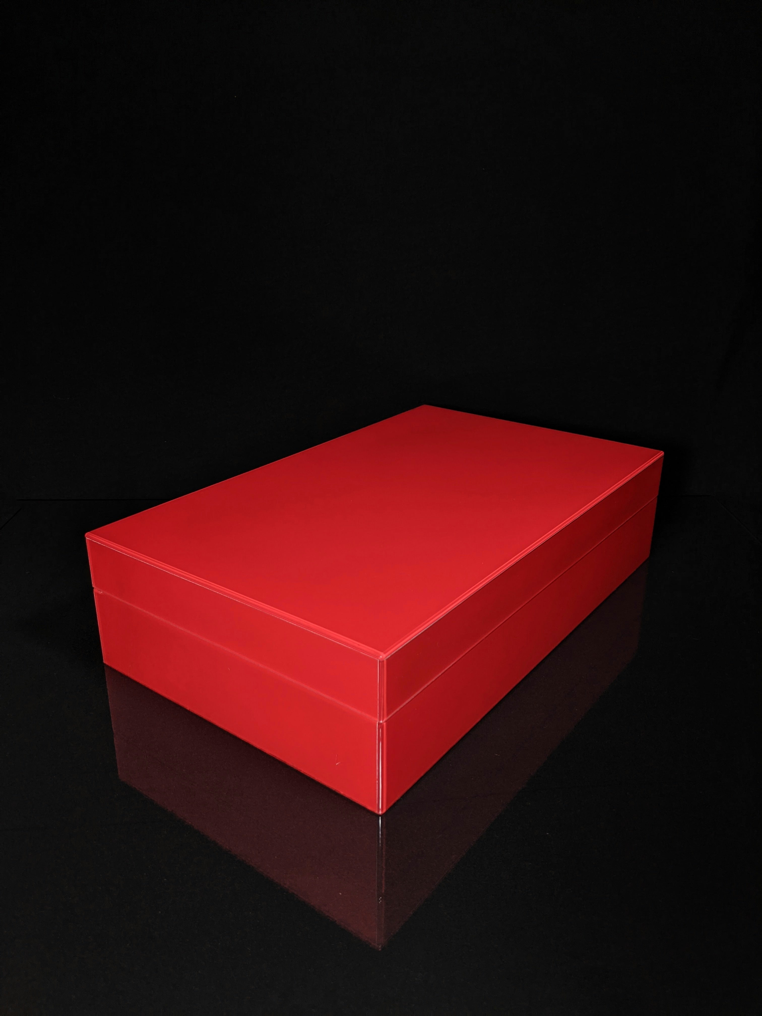 Red Lacquer Finish Wood Humidor Showroom Model