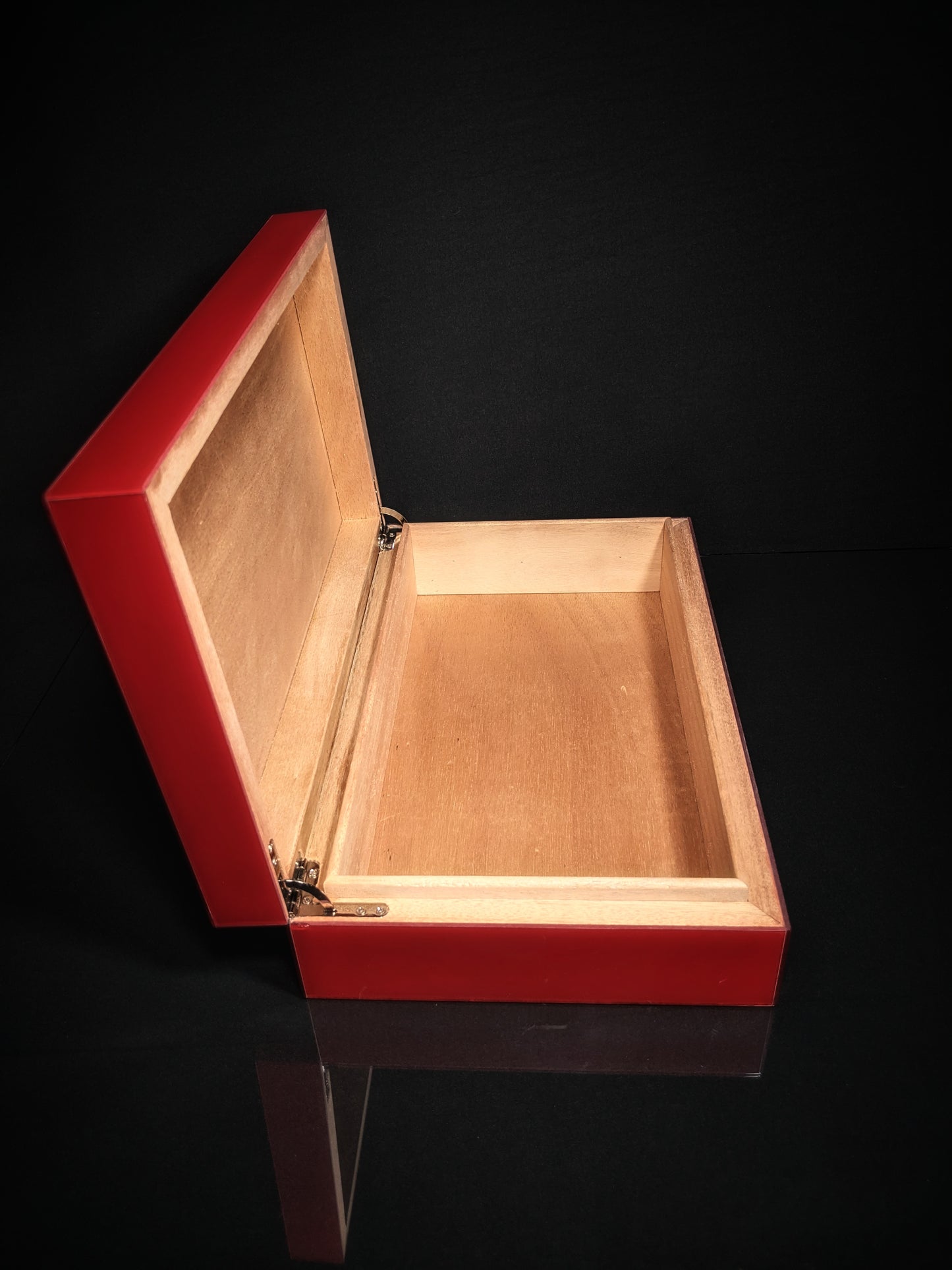 Red Lacquer Finish Wood Humidor Showroom Model