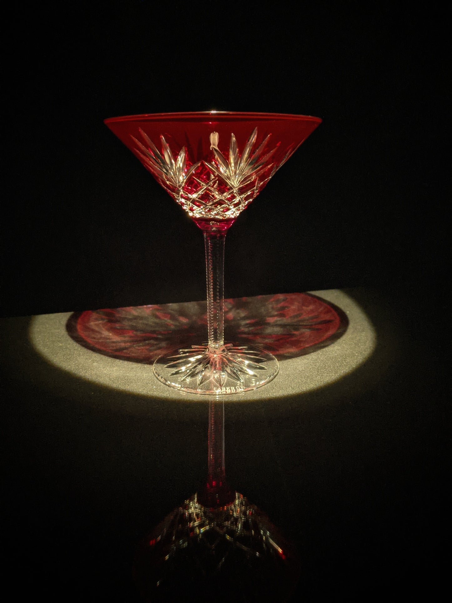 Faberge Crystal Colored Martini Glasses