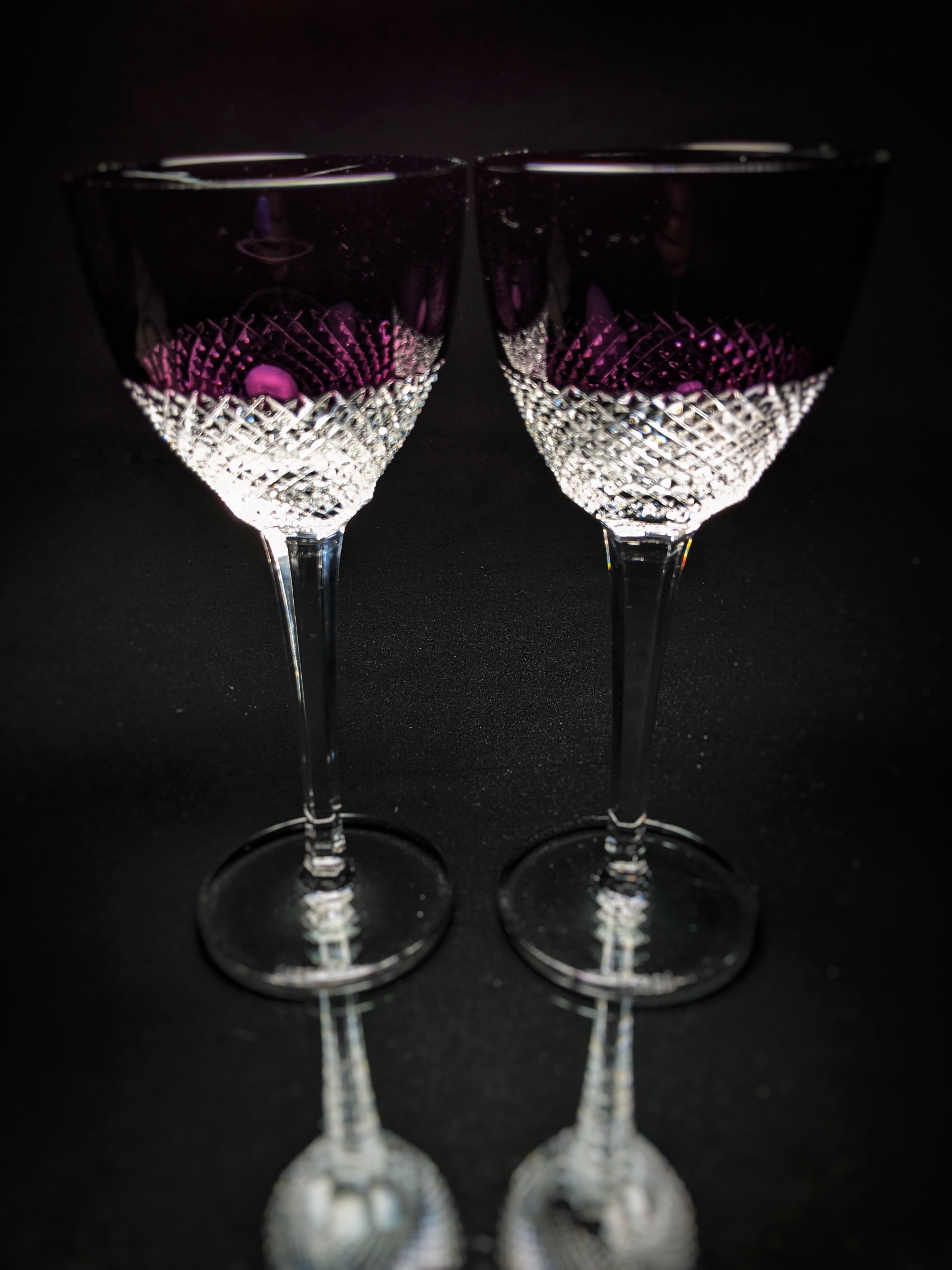 Faberge Purple Crystal Goblets