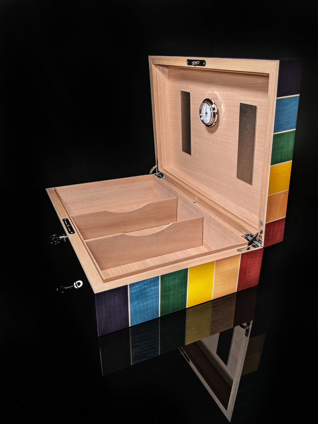 Elie Bleu Rainbow Humidor 110 count  Made in France NIB