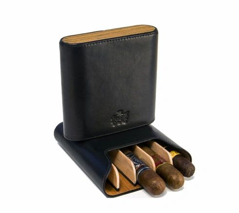 Brizard and Co. The "Show Band" 5 Cigar Case - Sunrise Black and Zebrawood