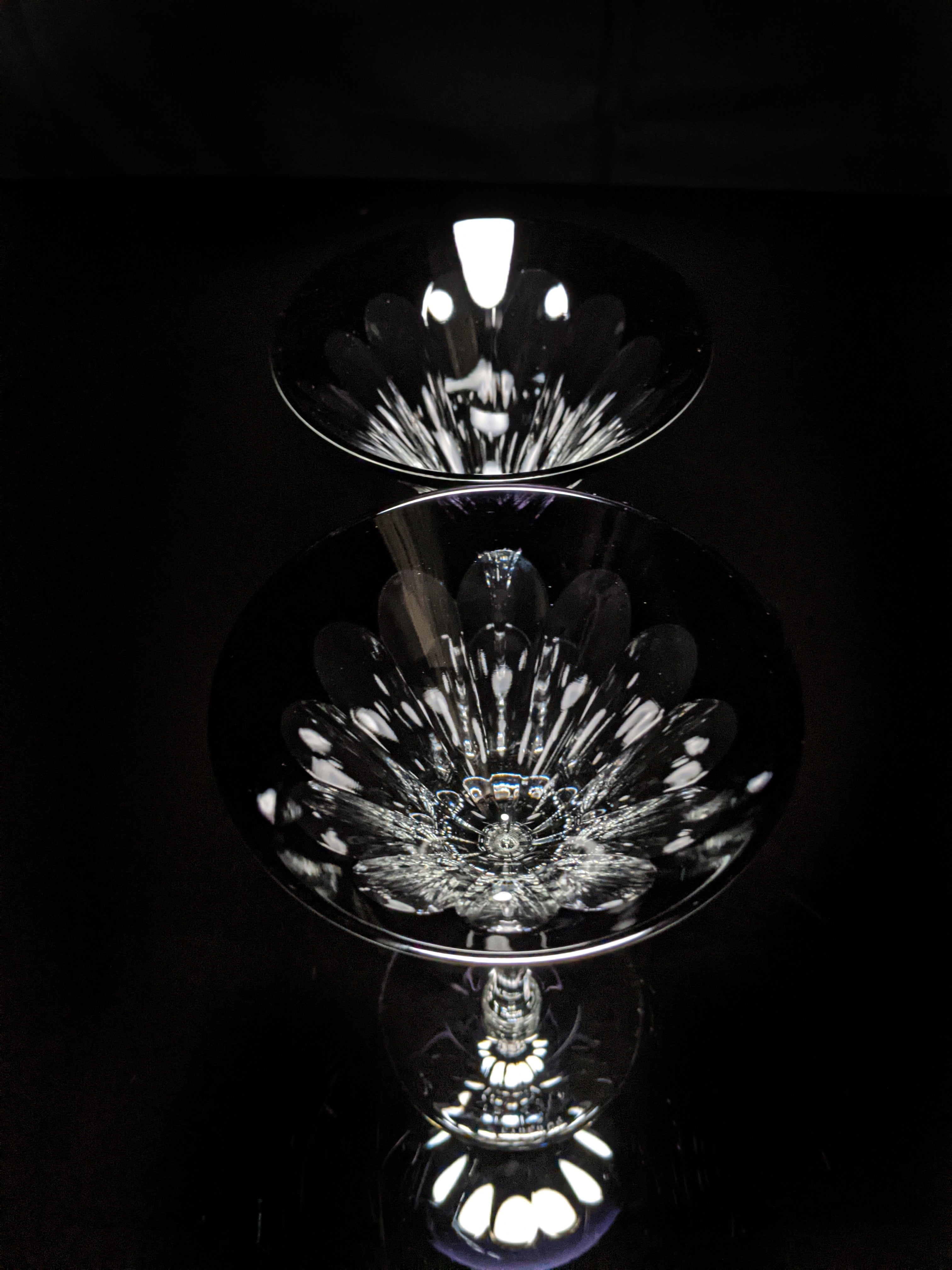 Fabergé Black Crystal Martini Glasses — Set of 2 with Original Presentation Case