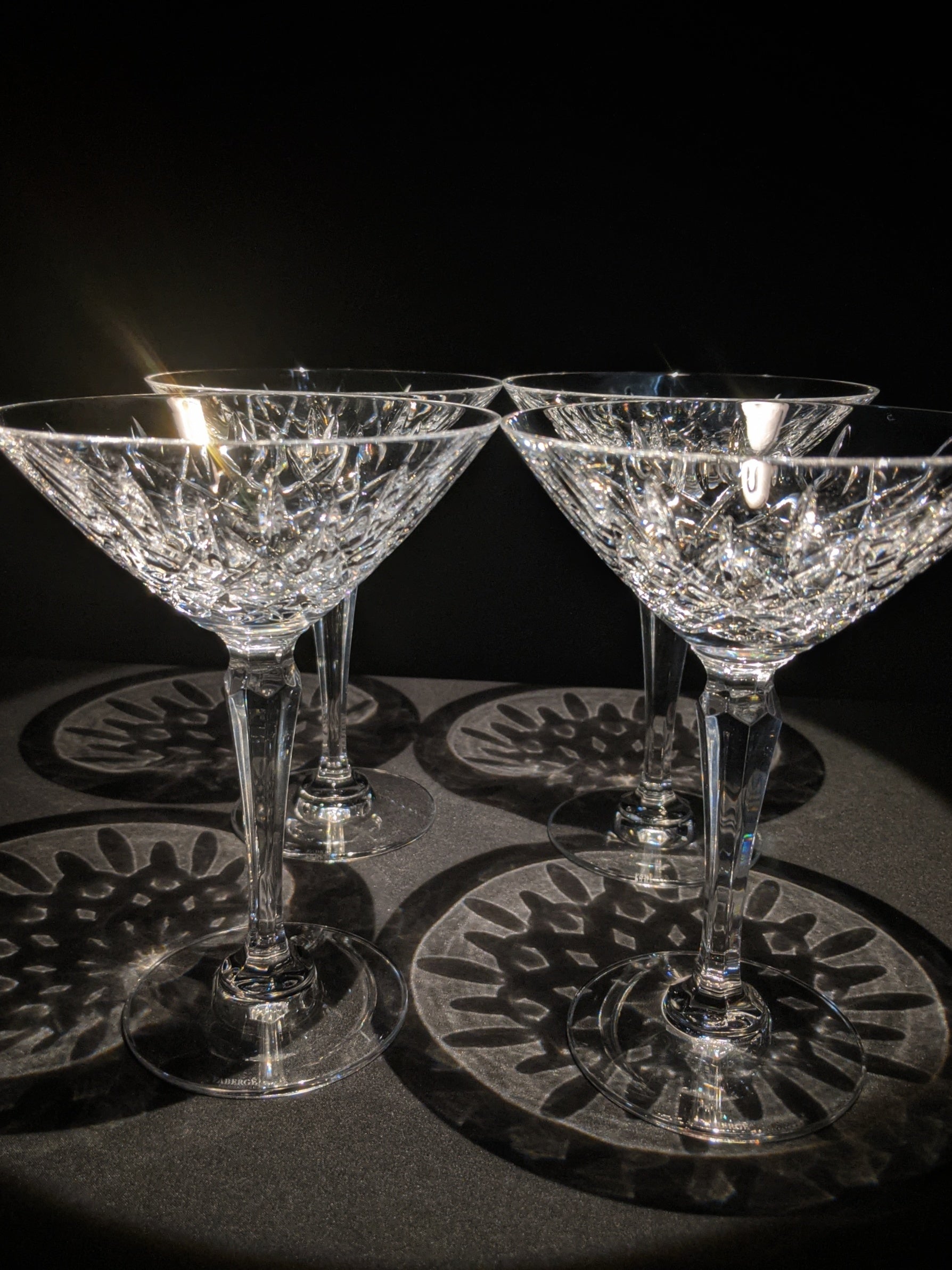 Faberge Clear Crystal Martini Glasses