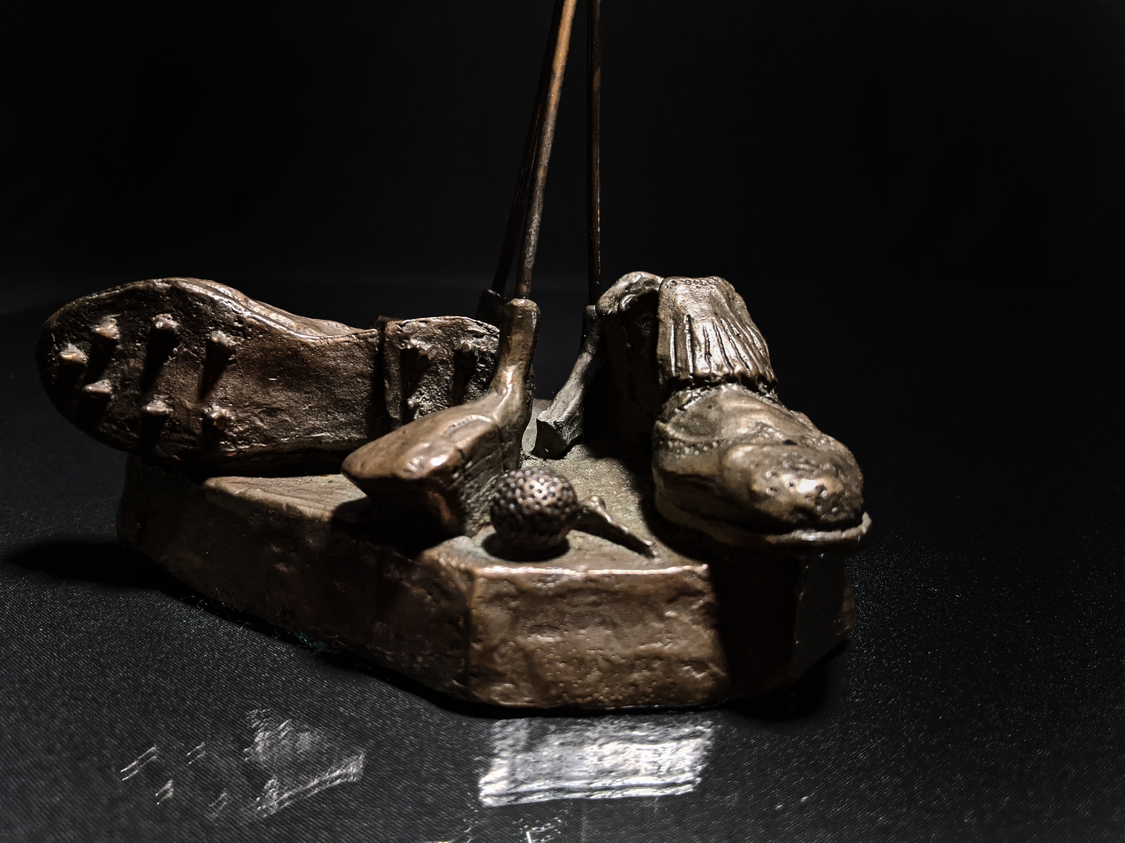 Mark Hopkins Golf Series "Clubs" Bronze Sculpture — Made in USA