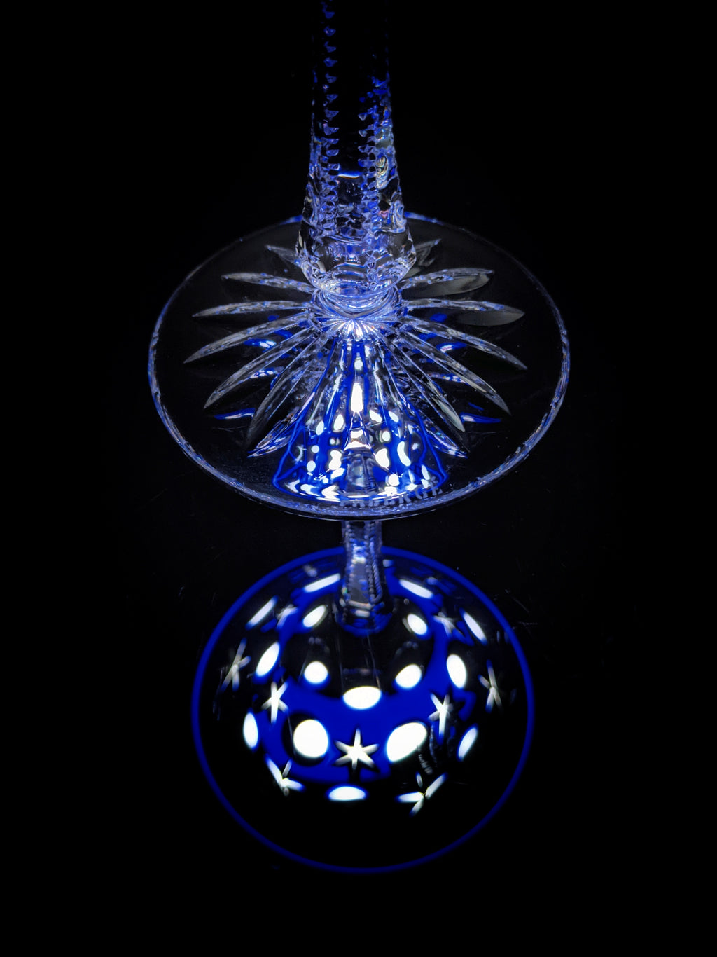 Fabergé Na Zdorovye Cobalt Blue Crystal Martini Glass