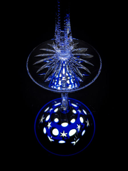 Faberge  Na Zdorovye Cobalt Blue Crystal Martini Glass