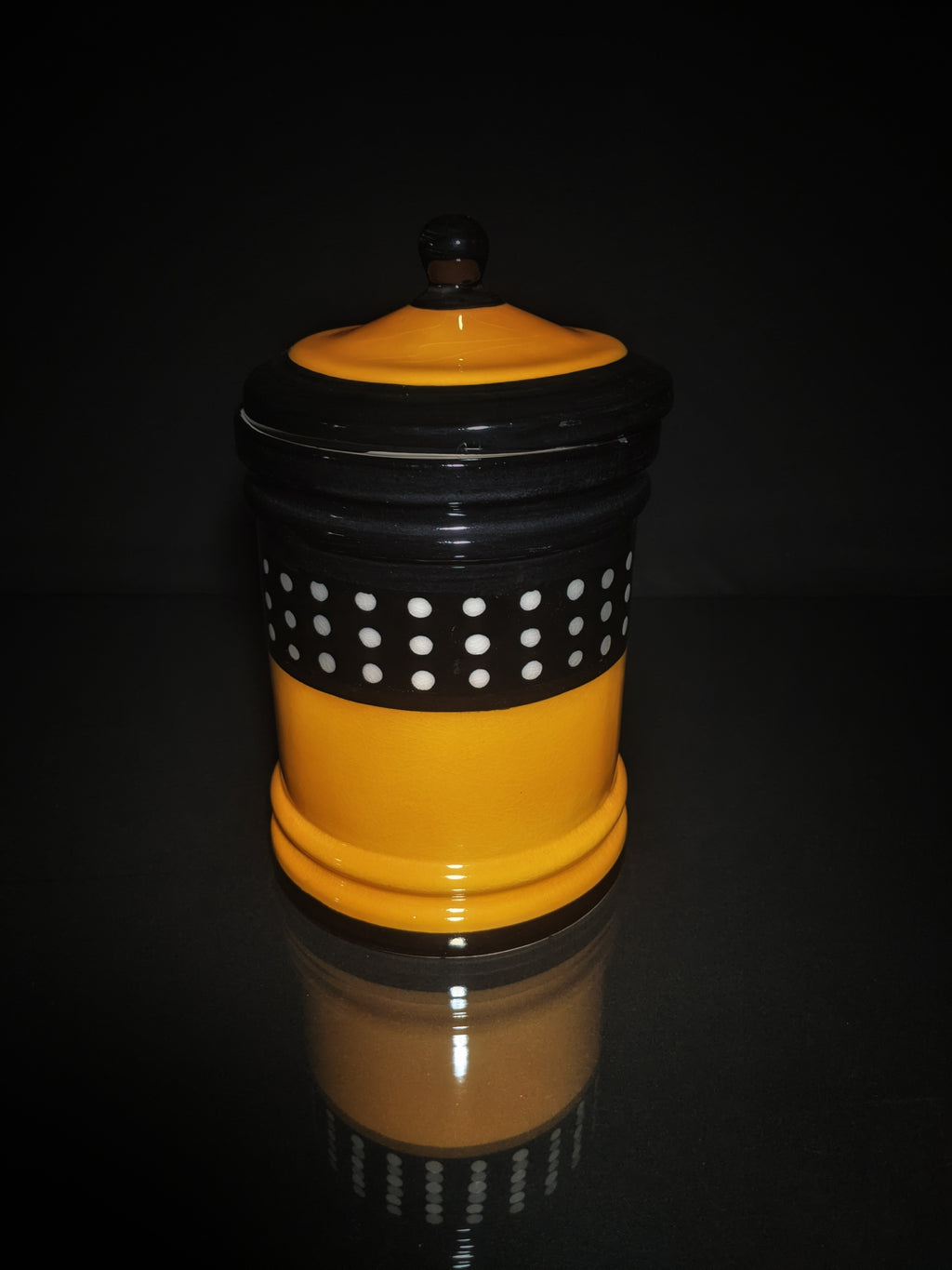Large Ceramic Humidor Jar 13" H x 7.5" W.