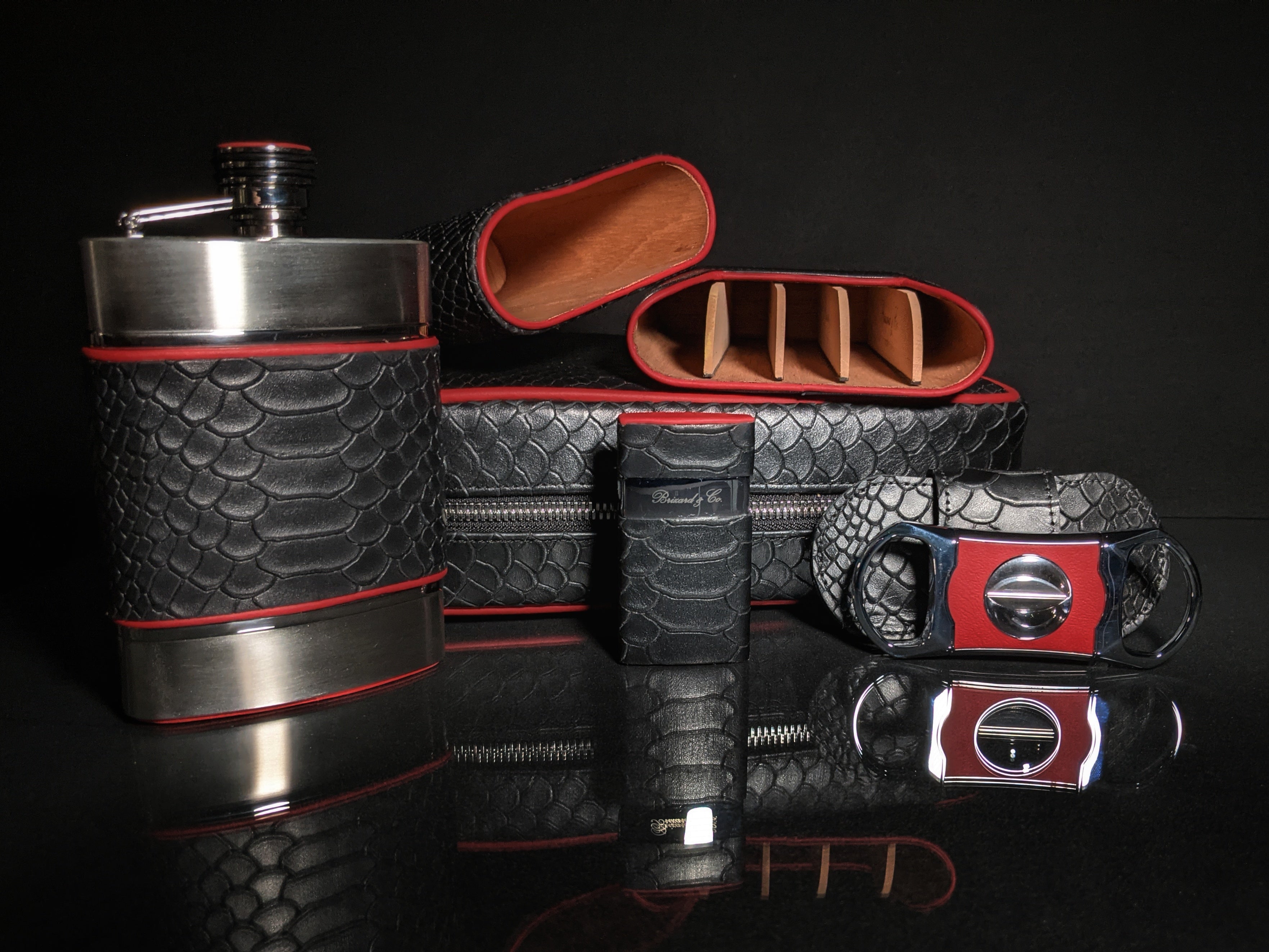 Brizard and Co Black Python Pattern Venezia Lighter only
