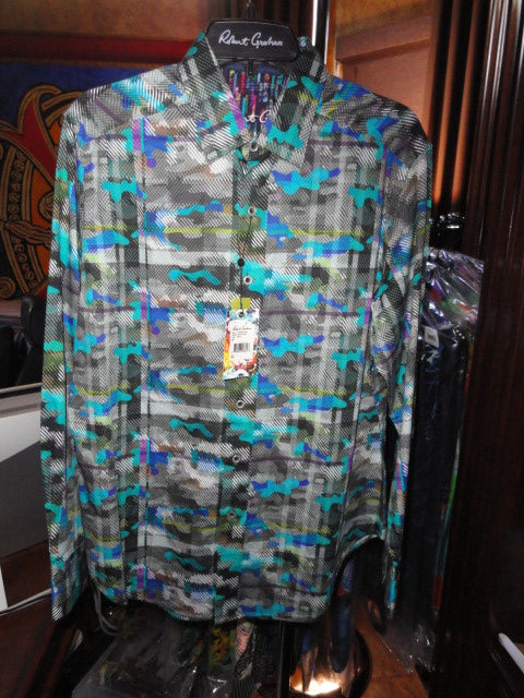 Robert Graham Hydroflauge Colorful Long Sleeve Shirt - Medium