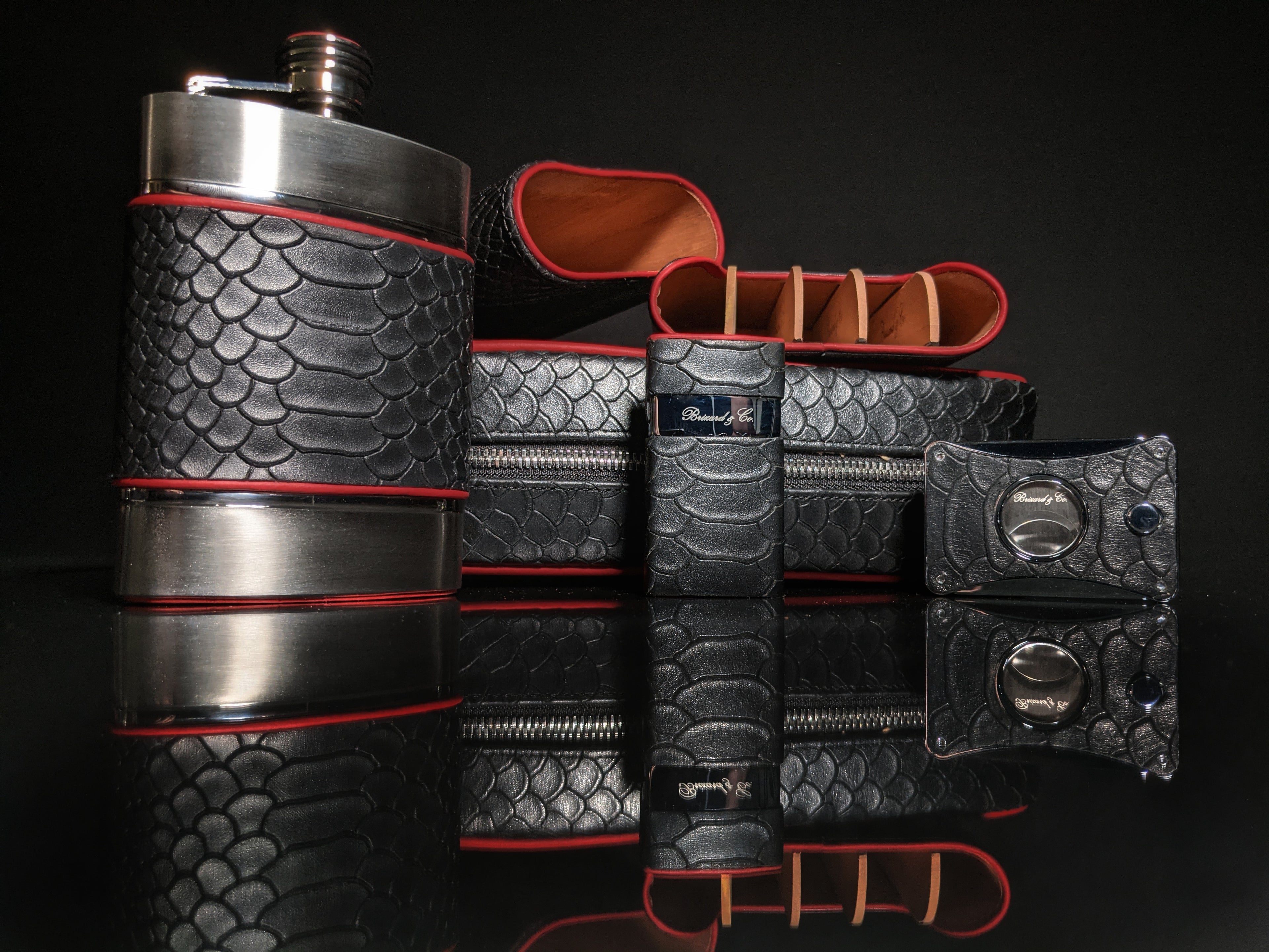 Brizard and Co Black Python Pattern Venezia Lighter only