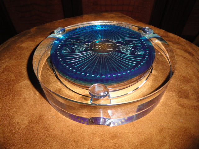 Arturo Fuente custom heavy clear glass ashtray. NIB 7 7/8" Diameter