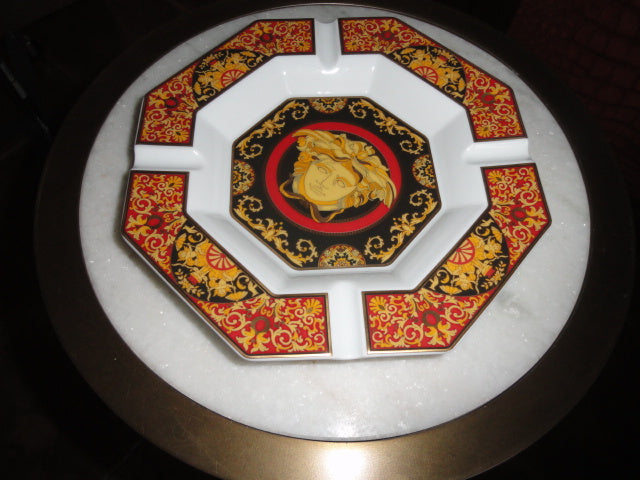 Versace Porcelain Medusa Ashtray 9”