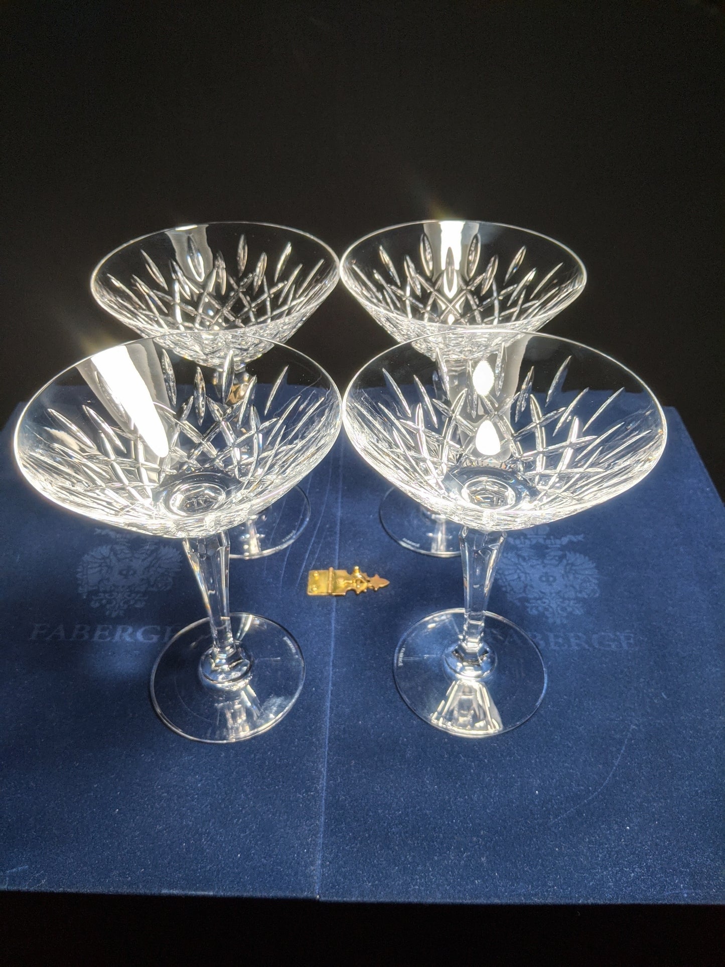 Faberge Clear Crystal Martini Glasses