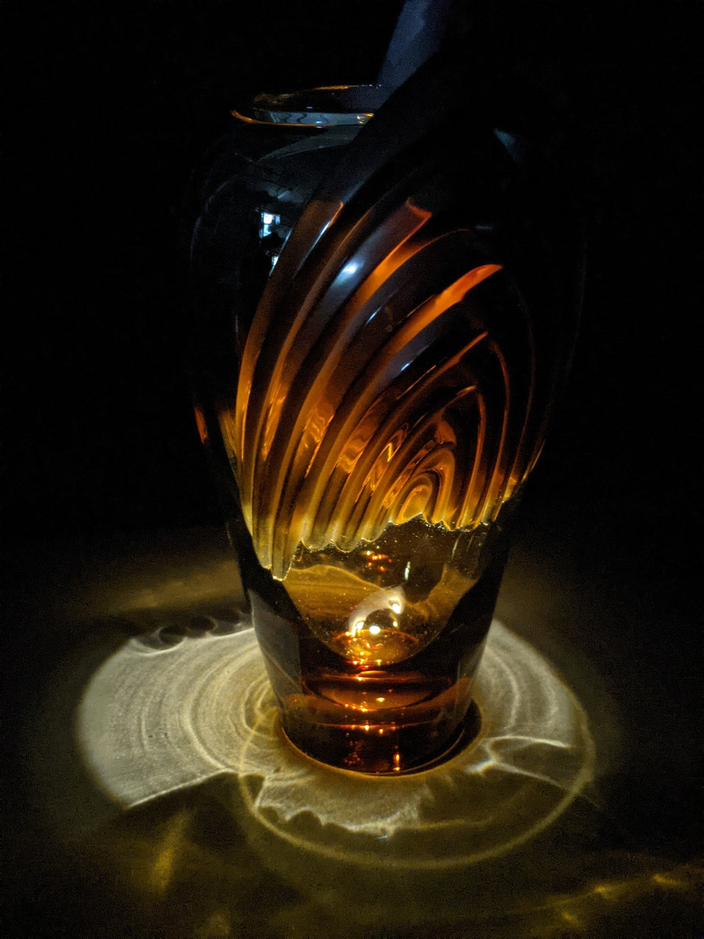 LALIQUE "Marrakech" Vintage Sculptural Art Glass Vase by Marie-Claude Lalique